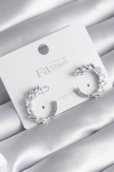 cleovibe أقراط فضية مرصعة بالزركون - 510