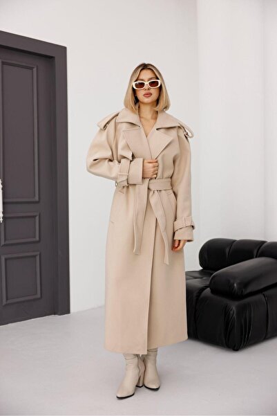 EsSo butik Women's Ecru Premium Trench Coat