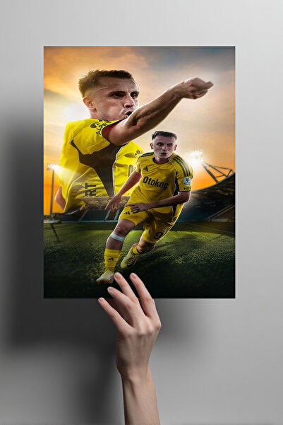 Genel Markalar Kerem Aktürkoğlu Taraftar Metal Poster – Sarı Lacivert Dekorat...