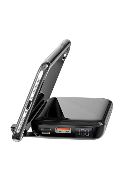 Baseus 10000mAh Wireless Power Bank with Fast Charging Support and 3 Charging Outputs (PD 18W + QC 3.0) with Mobile Phone Holder