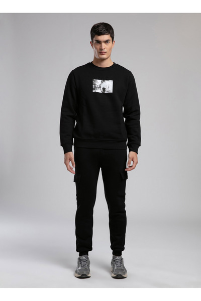 Lee Cooper Round Neck Black Men's Sweatshirt 261 Lcm 241050 Lionel Black