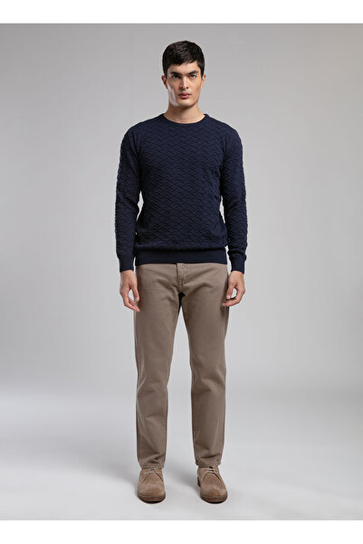 Lee Cooper Round Neck Regular Fit Navy Blue Men's Sweater 261 Lcm 241017 Jefta Laci̇vert