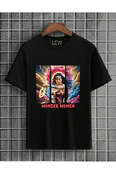 lovver Tricou din bumbac imprimat premium, cu design personalizat cu trei mod...