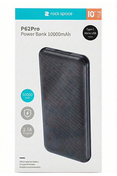 Rock Space شاحن متنقل روك سبيس سعة 10000 مللي أمبير - تصميم نحيف وانيق منفذين...