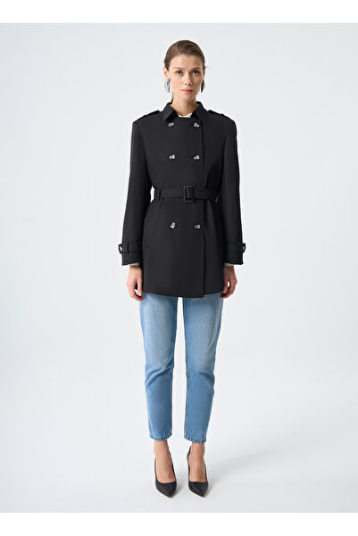 Mizalle Siyah Kadın Trençkot M2MZ1020150033