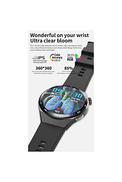 HYX Smart Watch F800 Bluetooth Call Outdoor Sports Watch 1.55inch Round Men's Brown belt Strap