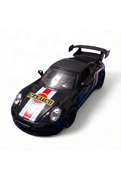 Vision XXI PORSCHE 911 TARGA metal model, Die-Cast, Scale 1:32, lights and sounds, 15 cm, black