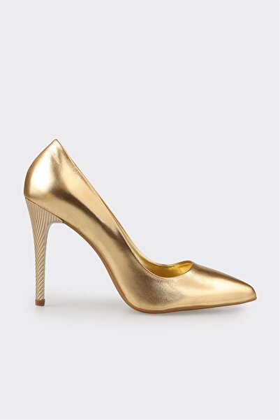 Elle Shoes Gold Deri Kadın Stiletto