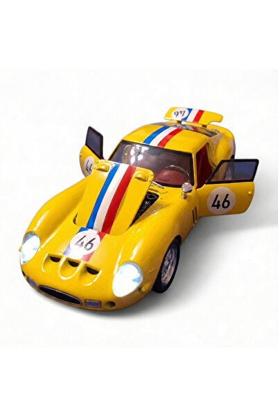 Vision XXI FERRARI 250 GTO metal model, Die-Cast, Scale 1:32, front/rear lights, 14 cm, yellow