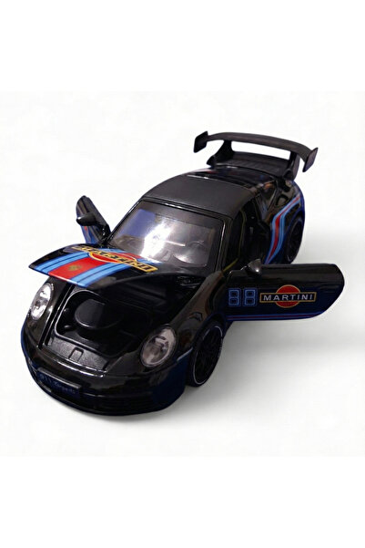 Vision XXI PORSCHE 911 TARGA metal model, Die-Cast, Scale 1:32, lights and sounds, 15 cm, black