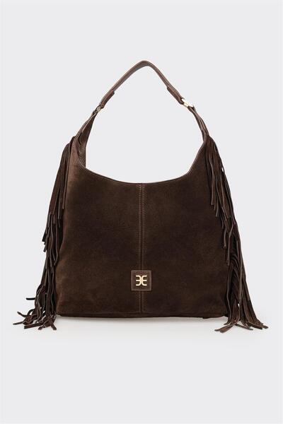 Elle Shoes Kahve Deri Kadın Omuz Çantası