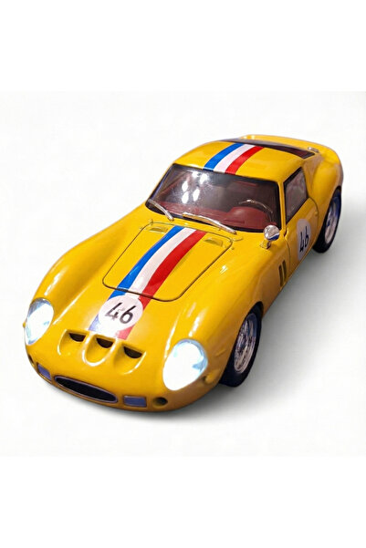 Vision XXI FERRARI 250 GTO metal model, Die-Cast, Scale 1:32, front/rear lights, 14 cm, yellow