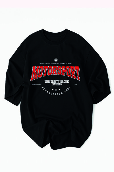 motorsport Racıng Worldwide Printed Oversized 100% Cotton- Premium Tshirt