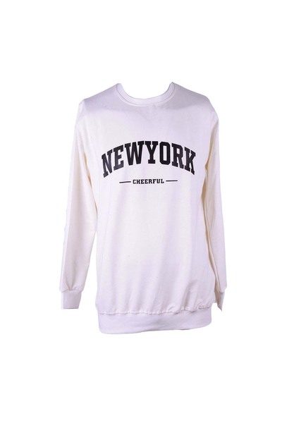 trender New York Print Ecru Men's Sweatshirt 43236
