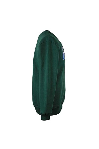 trender 26KL71G08007 0 Яка 3 Шнур Зелена мъжка суитшърт Fresh Print