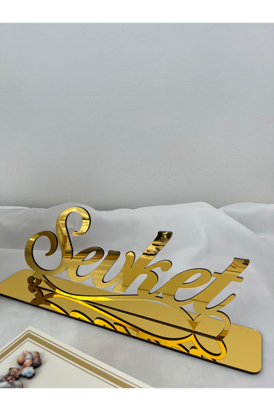 NaturessCo İsme Özel Yeni Doğan Doğum Günü Organizasyon Masa İsimlik Altın Gümüş