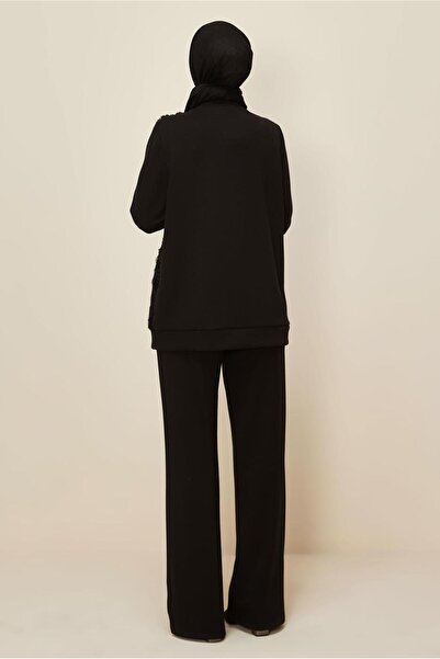 Alvina Pants and Fur Detail Suit 46096