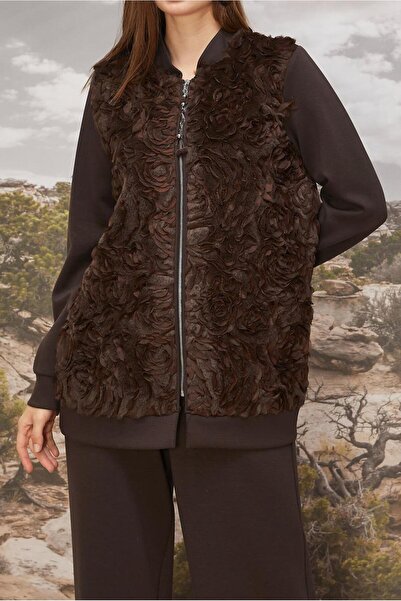 Alvina Pants and Fur Detail Suit 46096