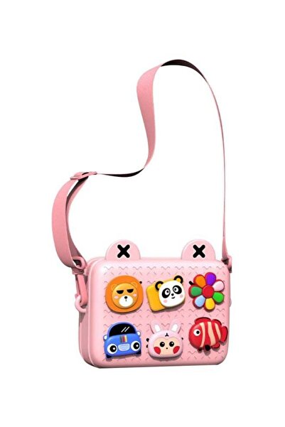 Generic Girls' Cartoon Label Studded Crossbody Bag