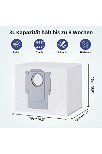 OEM Pack of 8 dust bags for Roborock S7 MaxV Ultra / S7 Pro Ultra / Q7+ / Q7 Max+ / Q5+ vacuum station