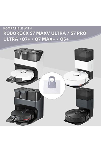 OEM Pack of 8 dust bags for Roborock S7 MaxV Ultra / S7 Pro Ultra / Q7+ / Q7 Max+ / Q5+ vacuum station
