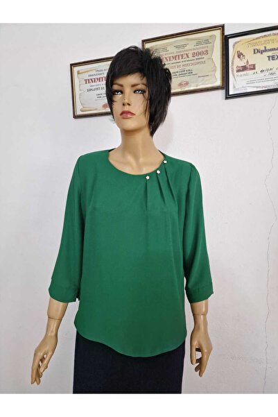 GIONI CONF Plain blouse with 3 pleated buttons