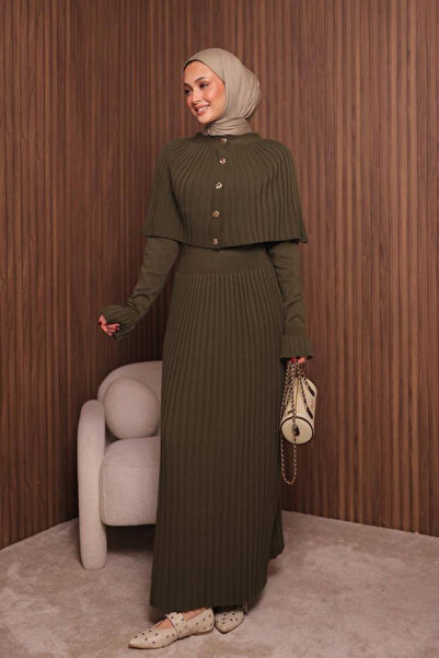 Balenbi Women's Tight Knitted Cape Sweater Hijab Dress Std Size 1150