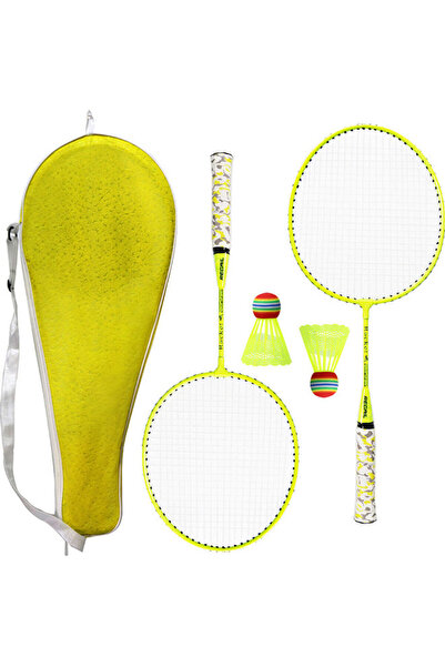 Generic 1-Pair Badminton Rackets Set with 2 Plastic Shuttles