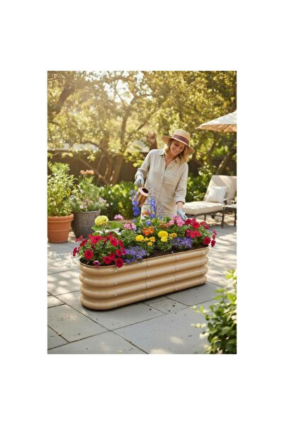 Bahçe kulesi Modüler Yükseltilmiş Bahçe Sebze Yatağı ve Çiçeklik NO:2V2 (110X34) Bej