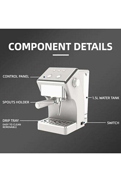Generic Espresso Coffee Machine 20 Bar 4in1 Capsule Espresso Maker - Black