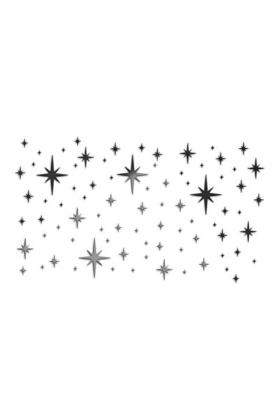 NO BRAND ملصقات حائط على شكل نجمة للبنات (92 قطعة) ملصقات نجوم لامعة - 6 مقاس...