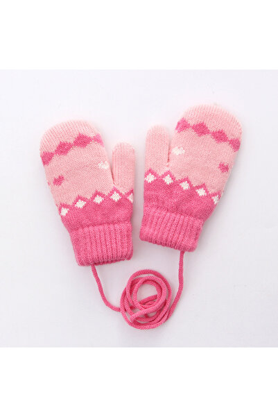 NO BRAND Winter gloves for girls, double-layered with fleece lining warm, hal...