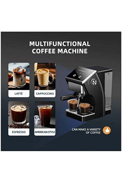 Generic Espresso Coffee Machine 20 Bar 4in1 Capsule Espresso Maker - Black