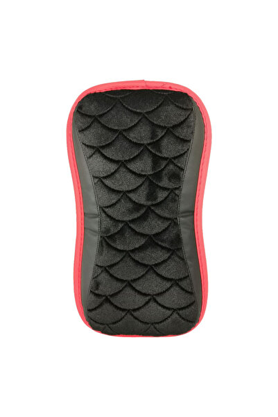 Mob Black and Red Car Armrest Cushion Pad - Comfortable Center Console Protector