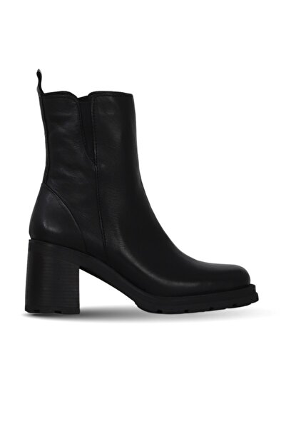 Bueno Shoes Black Leather Women's Heeled Boots 01Wf3604