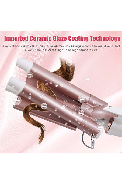 Hatteker Professional Iron 22mm Hair Curler Wave Curler LED Display Female Hair Straightener Hair Curler Tool