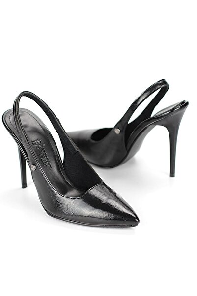Gökhan Talay Zerina Black Patent Leather Flexible Soft Non-Slip Sole Thin Heels (11cm) Women's Stiletto
