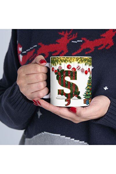sıradışıhediyem ş harfli kupa bardak merry christmas mug mutlu yıllar kupa ba...