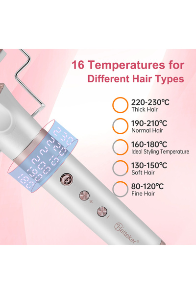 Hatteker Professional Iron 22mm Hair Curler Wave Curler LED Display Female Hair Straightener Hair Curler Tool