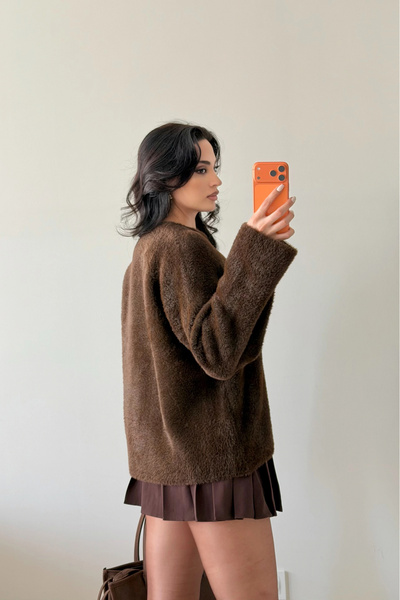 Eka Pulover maro supradimensionat pentru femei 1014-2341