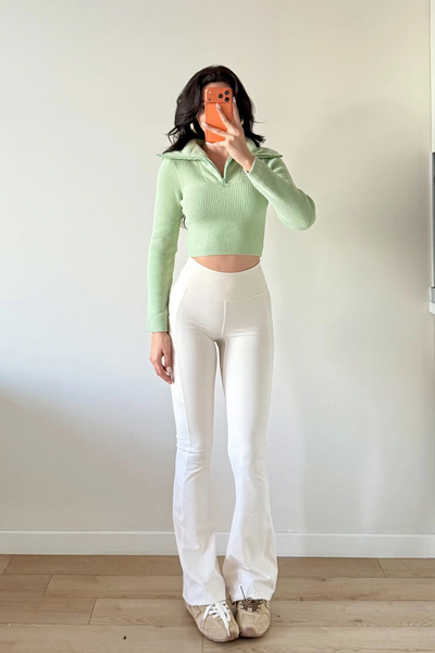 Eka Pulover crop pentru femei Mint 1014-2022