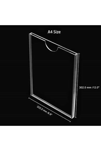 Slasa BPA Acrylic Checklist Holder 2-Pack – Clear A4 Vertical Wall Sign Frame