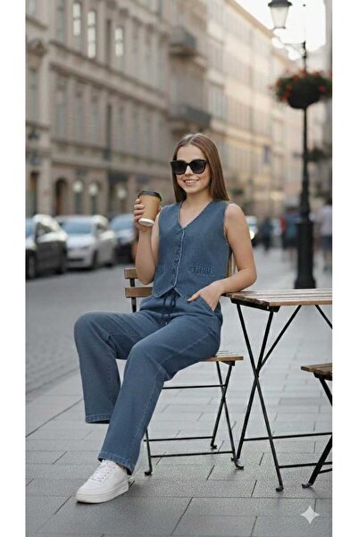 EFSACE Denim Vest Pants Teenage Girl Set 6.16 Years Old