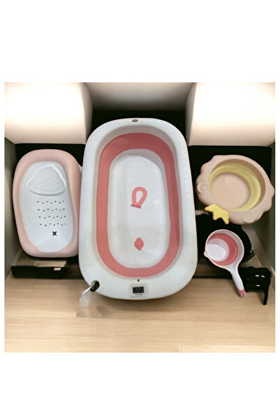 Baby'ness 4-piece foldable baby bathtub set with digital thermometer