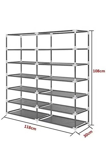 BLOOMING TIME Double Row Non Woven Simple Shoe Rack, Simple Installation, Large Space Capacity, Brown