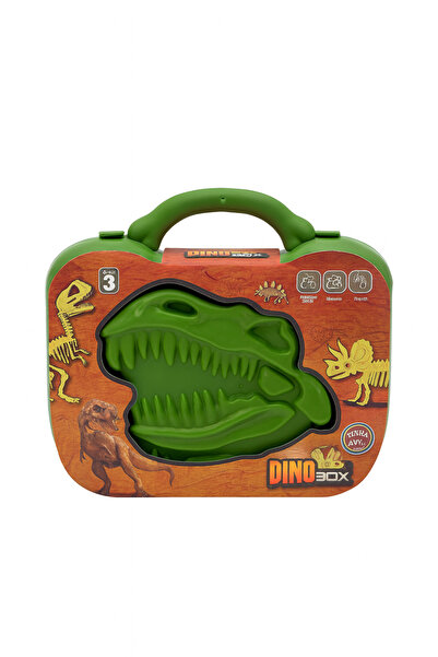 BaoBao Set Dino Box cu Dinozoauri – 24 de piese, Cutie 25x24x8 cm, Jucării preistorice cu vulcan, copaci și figurine
