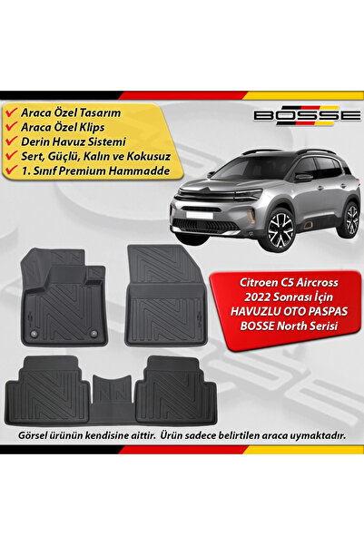 BOSSE North Citroen C5 Aircross Paspas Araca Özel 2022 Sonrası Derin Havuzlu ...