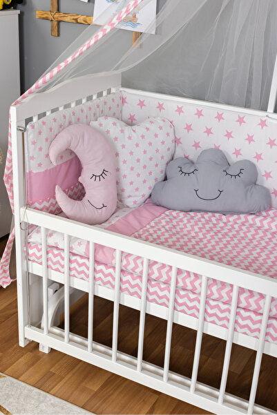 BamgidooMobilya Bebek Beşiği Yastığı Kalp Bulut Ay Model 3 Yastık