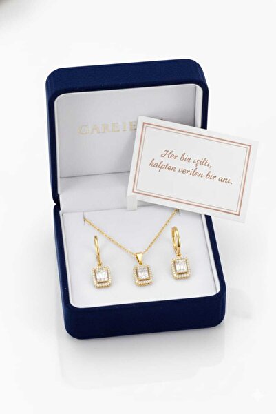 Papatya Silver 925 Ayar Baget Kolye Küpe Set.rose.gold.rodaj