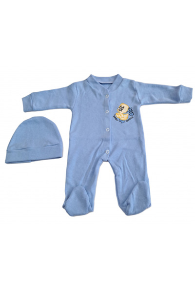 Bubu Kids Creations Romper with Hat – White with Red Print